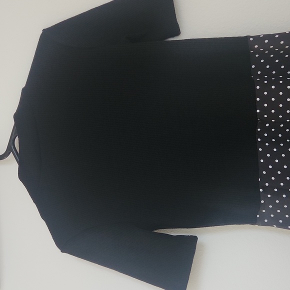 Zara Black Top with Polka Dot Midi Dress - Picture 5 of 6